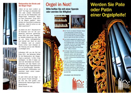 Flyer - Patenschaft für eine Orgelpfeife