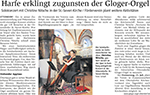 Harfe erklingt zugunsten der Gloger-Orgel